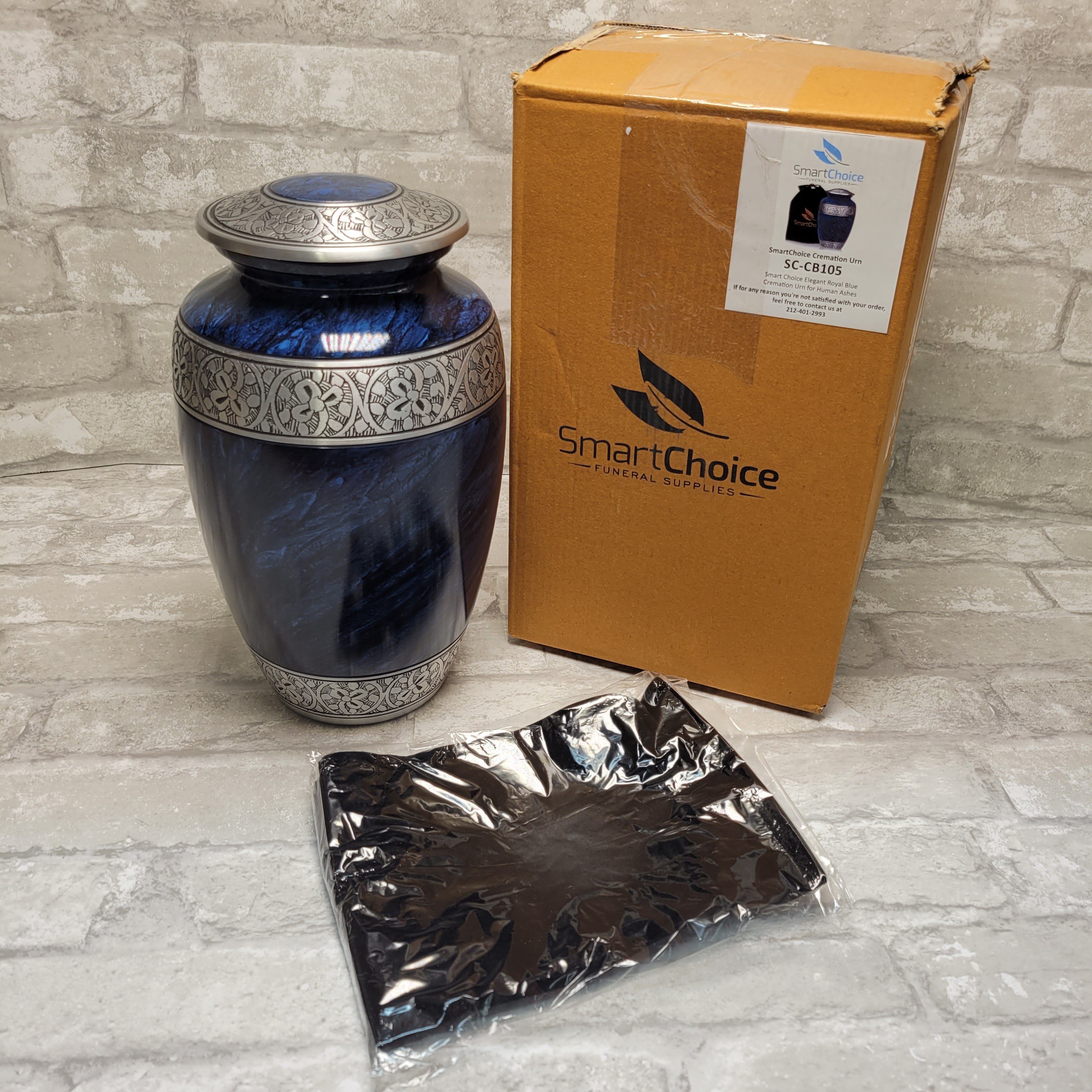 SmartChoice SC-CB105 Blue Classic 10.5" Cremation Urn For Human Ashes (7928641061102)
